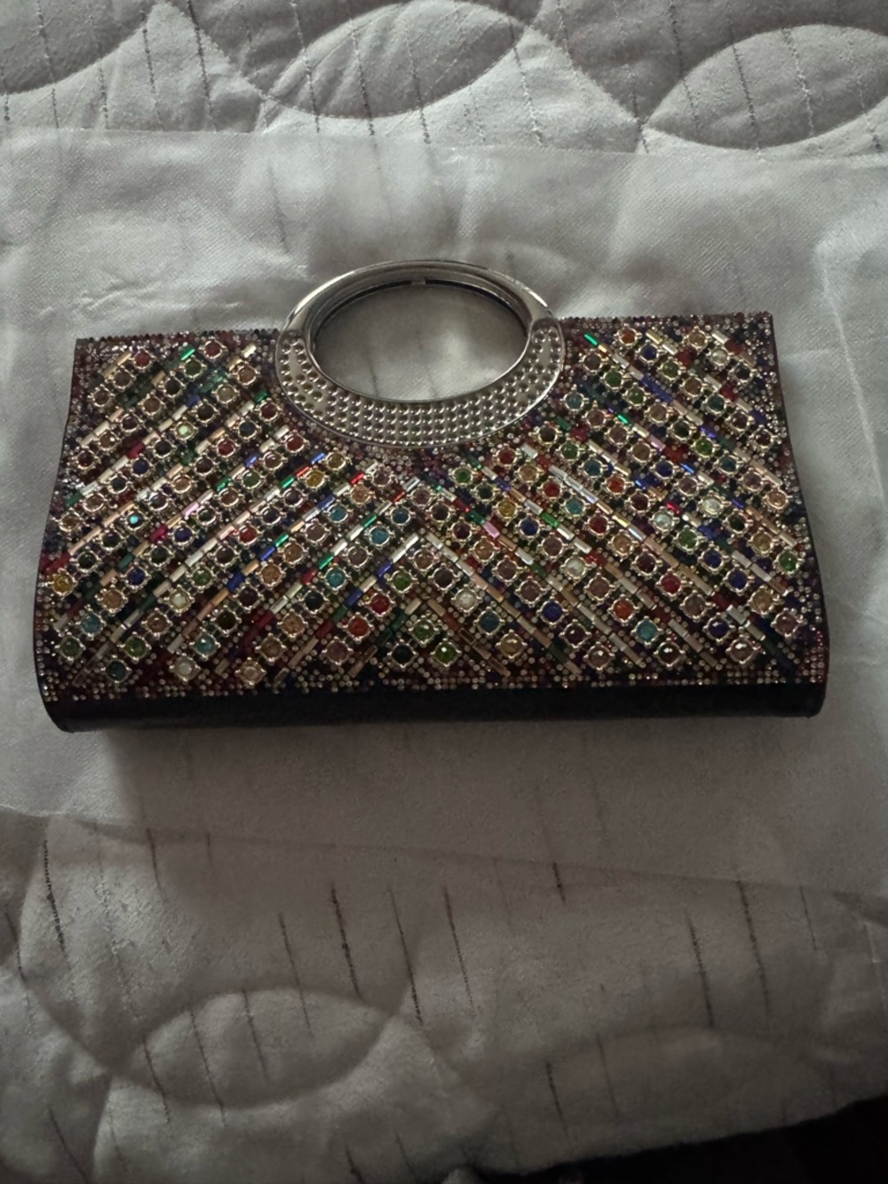 Embellished Multicolor Evening Clutch Handbag
